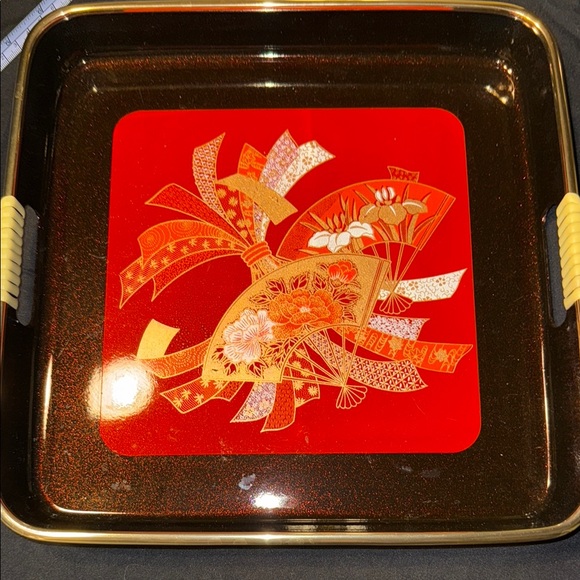 Elegant Red and Gold Special Selection Fine Art Lacquerware NIB